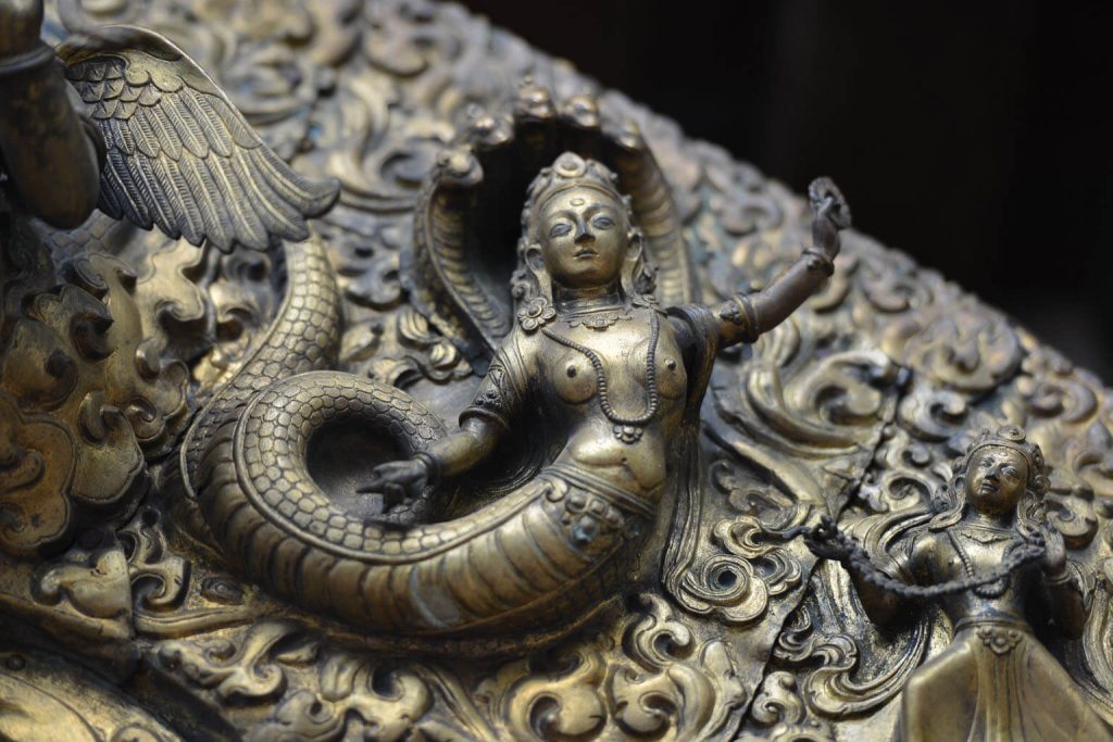 Detail of the devotional torana at the Sanku Vajrayogini Temple.