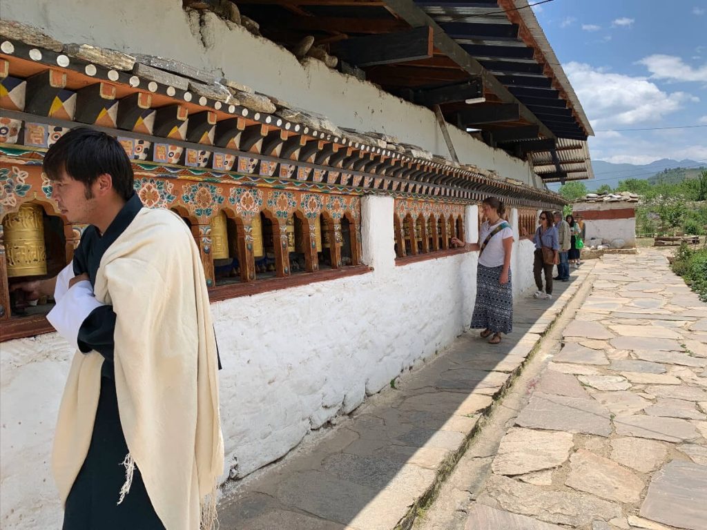 Spinning prayer wheels at Kyichu Lakhang, the monastery and residence of the late Dilgo Khentsye, one the greatest yogis who ever lived.