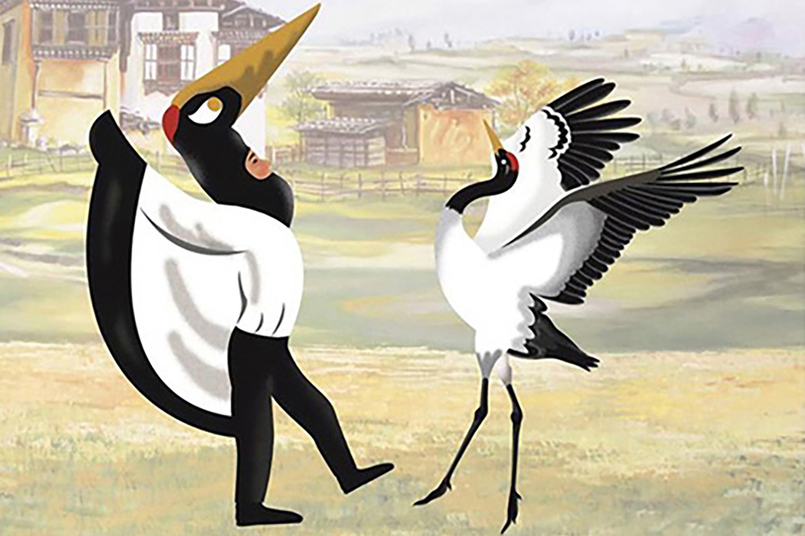 black-necked-crane- illus