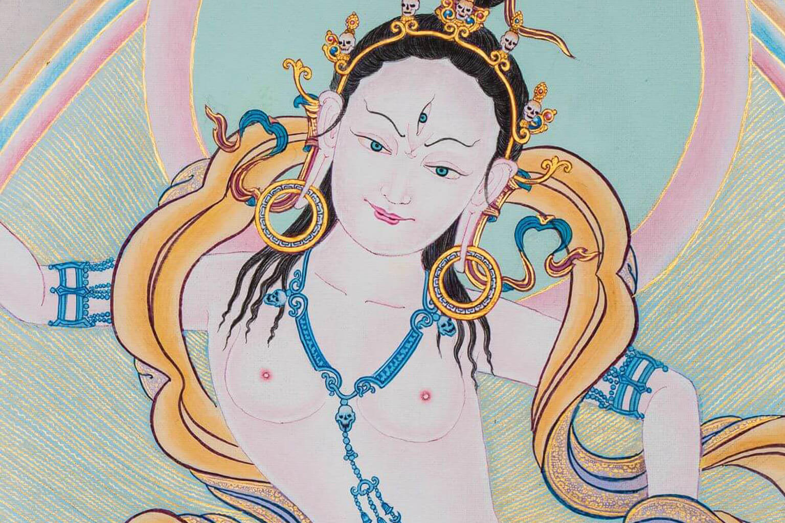 Machig Labdrön with Padampa Sangye II (Detail B). Karma Gadri style.